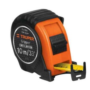 Wincha Flexometro Gripper 10 Metros, contra impacto TPR, cinta extra ancha, carcasa ABS, FH-10M 14582 Truper