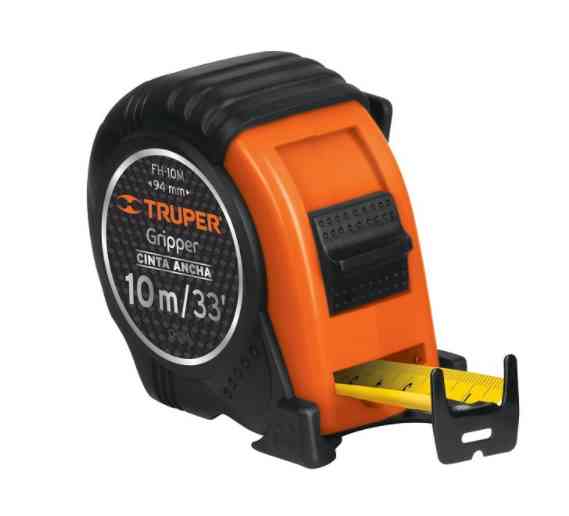 Wincha Flexometro Gripper 10 Metros, contra impacto TPR, cinta extra ancha, carcasa ABS, FH-10M 14582 Truper Wincha Flexometro Gripper 10 Metros, contra impacto TPR, cinta extra ancha, carcasa ABS, FH-10M 14582 Truper
